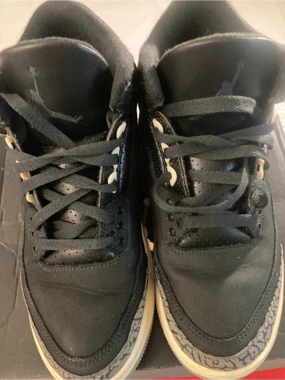 Jordan Men Black Sneakers with Grey Elephant Print